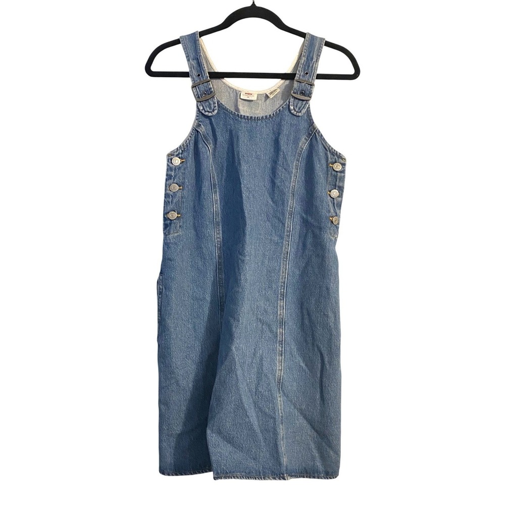 Levis Aly Denim Pinafore Light Wash Mini Dress XS Boho Western Femme Granola 90s